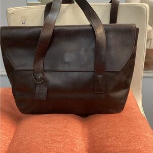 Coach Dark Brown Leather Shoulder Bag